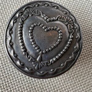 Vintage 2000 Carson Pewter Covered Trinket Dish with Heart Design, Pewter Dish